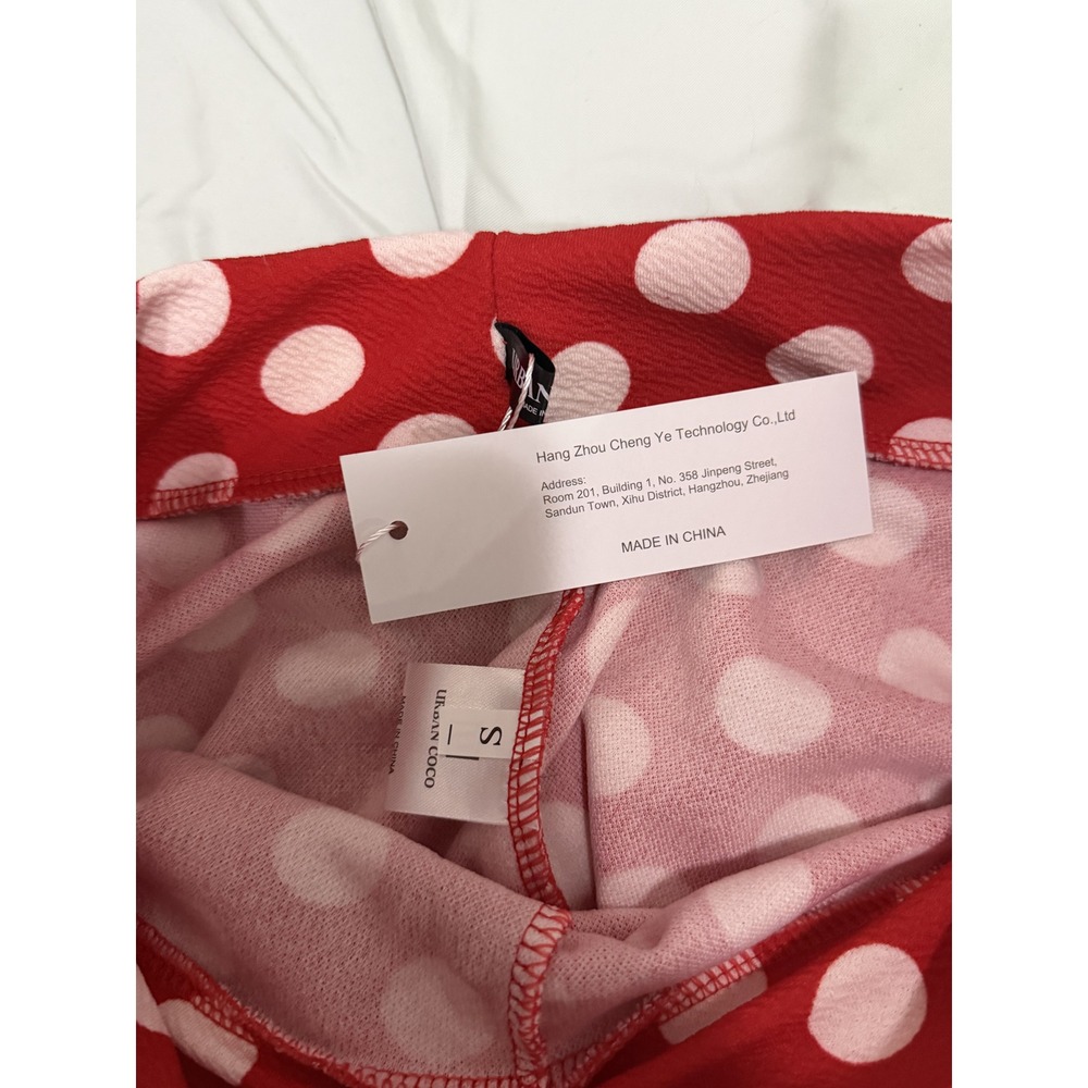 Urban Coco Red Polka Dot Skort High Waisted Mini Skirt S NEW - Picture 4 of 7